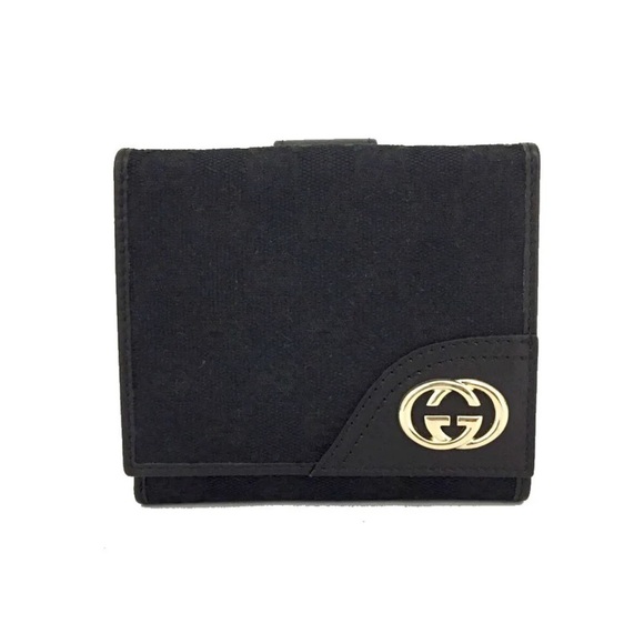 Authentic GUCCI Interlocking GG Logo Canvas Leather Bifold Wallet EUC - Picture 8 of 8